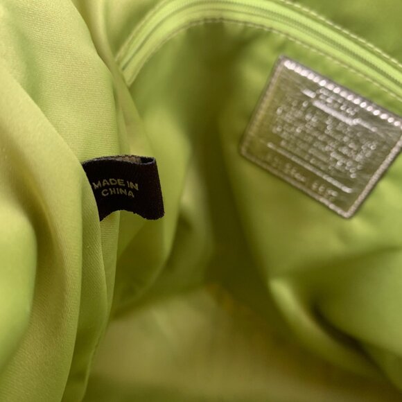 COACH Poppy Signature Ivory Gold Tattersall Sequined Glam Tote Purse 19867 - Picture 15 of 16